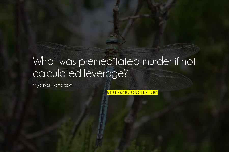 Premeditated Quotes By James Patterson: What was premeditated murder if not calculated leverage?