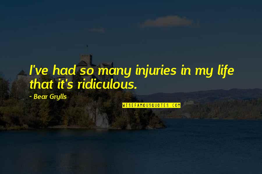 Premek Zastavarna Quotes By Bear Grylls: I've had so many injuries in my life