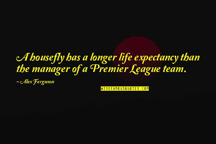 Premier League Manager Quotes By Alex Ferguson: A housefly has a longer life expectancy than