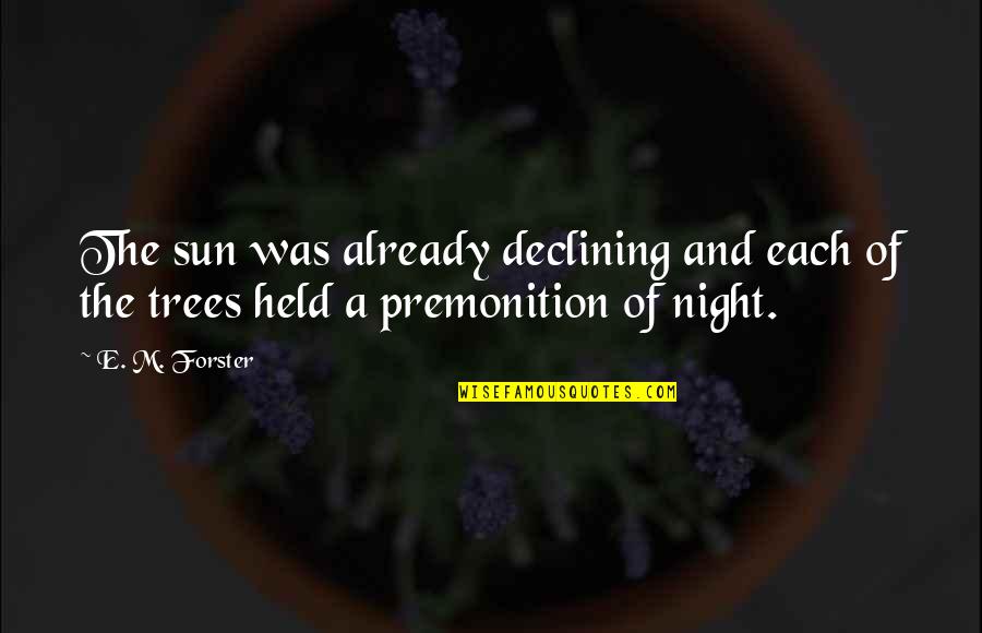 Premonition Quotes By E. M. Forster: The sun was already declining and each of
