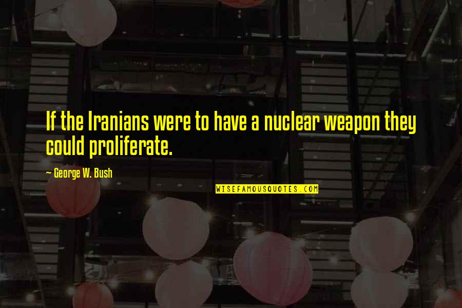 Prendiville Industries Quotes By George W. Bush: If the Iranians were to have a nuclear