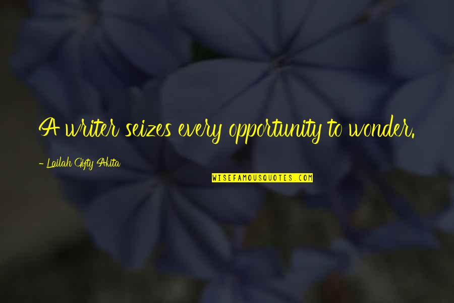Prenovel Quotes By Lailah Gifty Akita: A writer seizes every opportunity to wonder.
