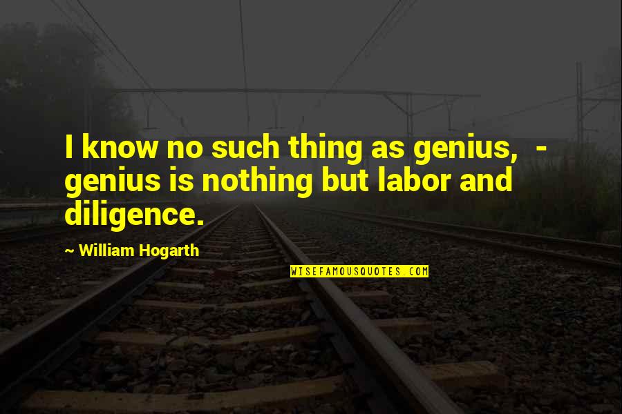 Preocupada Memes Quotes By William Hogarth: I know no such thing as genius, -