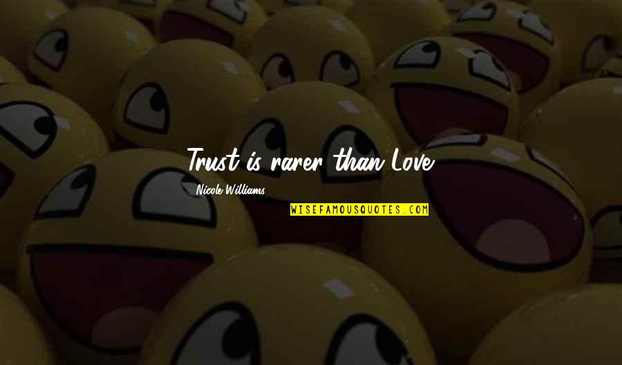 Preocupandome Quotes By Nicole Williams: Trust is rarer than Love.