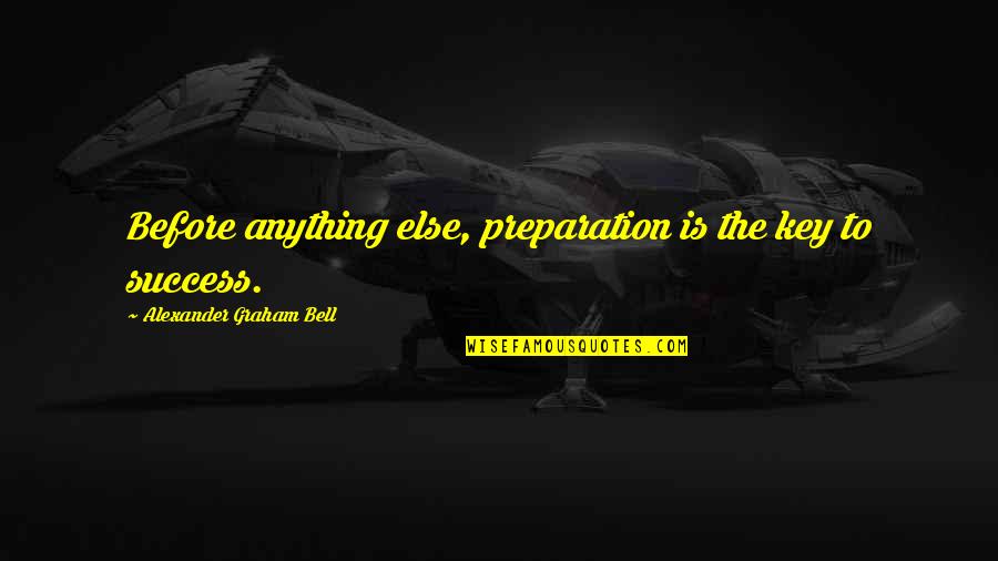 Preparation And Success Quotes By Alexander Graham Bell: Before anything else, preparation is the key to