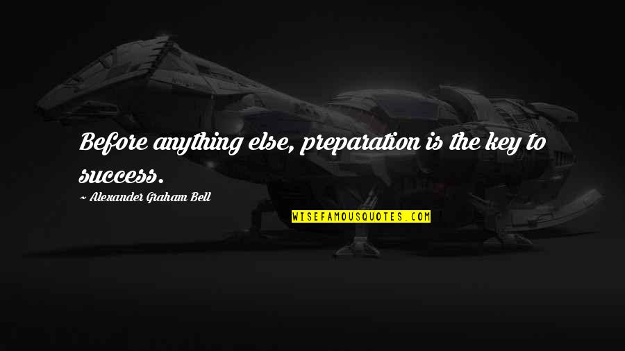 Preparation For Success Quotes By Alexander Graham Bell: Before anything else, preparation is the key to