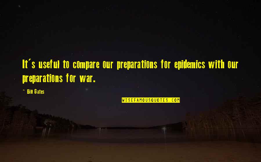 Preparation For War Quotes By Bill Gates: It's useful to compare our preparations for epidemics