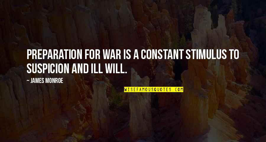 Preparation For War Quotes By James Monroe: Preparation for war is a constant stimulus to