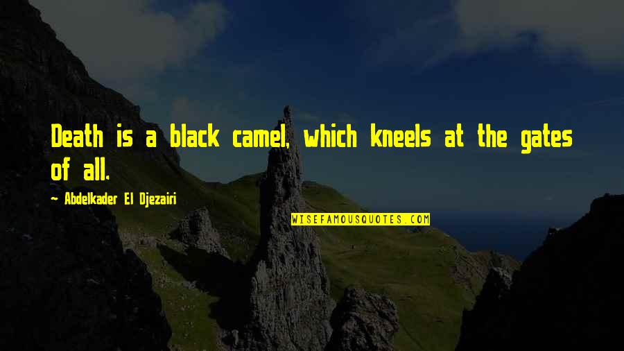 Preplanned Quotes By Abdelkader El Djezairi: Death is a black camel, which kneels at