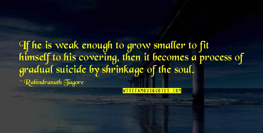 Pres Kennedy Quotes By Rabindranath Tagore: If he is weak enough to grow smaller