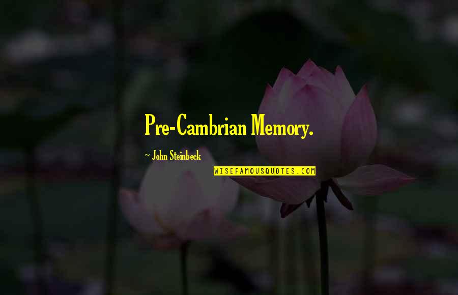 Pre's Quotes By John Steinbeck: Pre-Cambrian Memory.