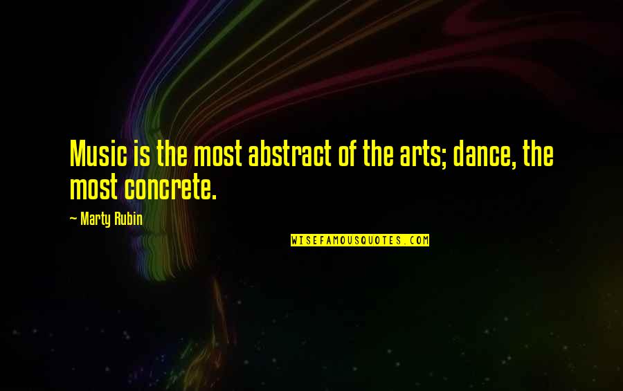Presbyterian Inspirational Quotes By Marty Rubin: Music is the most abstract of the arts;