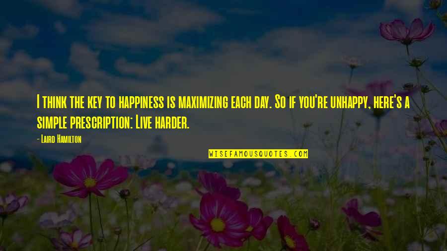 Prescription For Happiness Quotes By Laird Hamilton: I think the key to happiness is maximizing