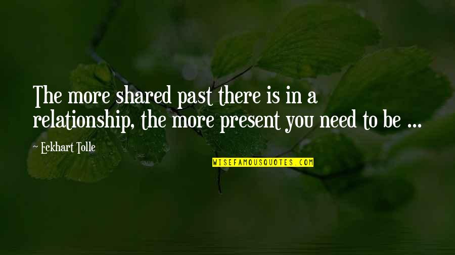 Present A Quotes By Eckhart Tolle: The more shared past there is in a
