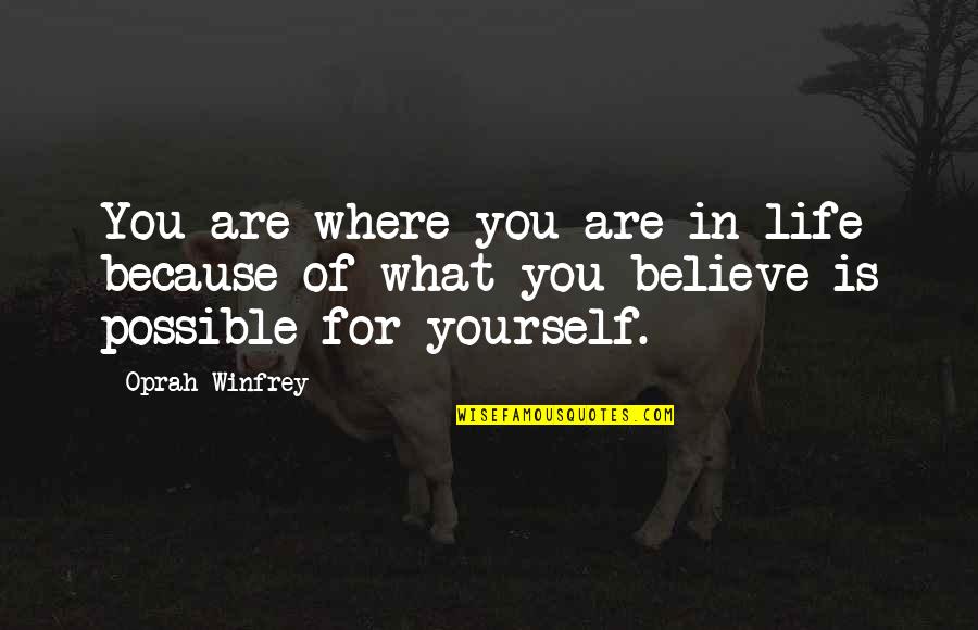 Present In The Moment Quote Quotes By Oprah Winfrey: You are where you are in life because