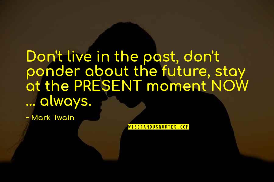 Present In The Moment Quotes By Mark Twain: Don't live in the past, don't ponder about