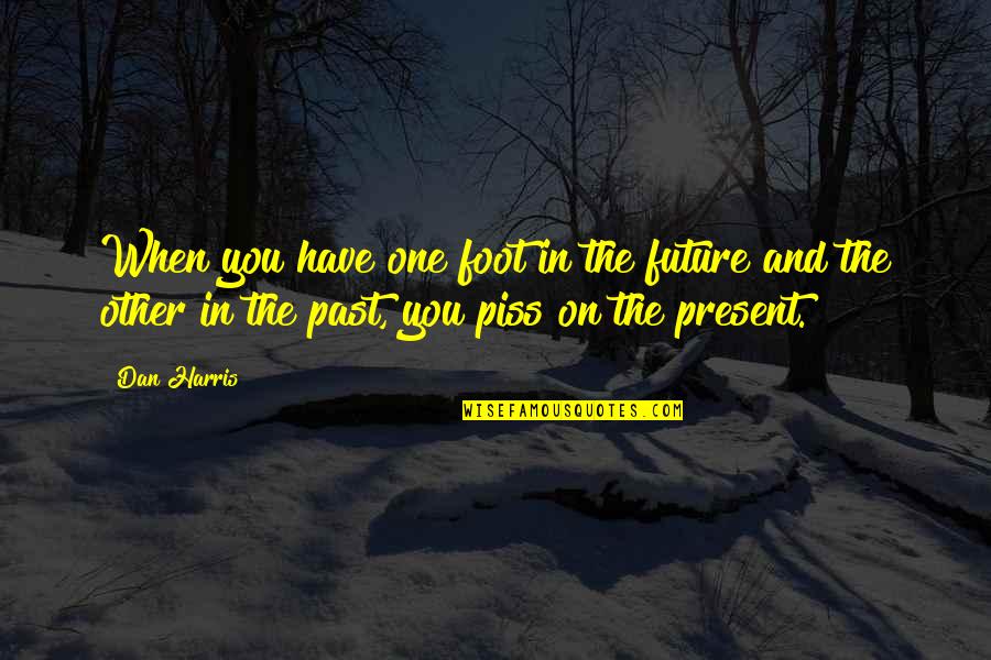 Present Past And Future Quotes By Dan Harris: When you have one foot in the future Present Past And Future Quotes By Dan Harris: When you have one foot in the future