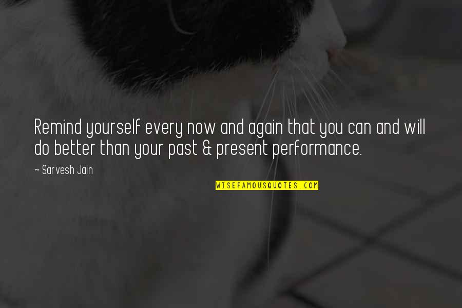 Present-sayings And Quotes By Sarvesh Jain: Remind yourself every now and again that you