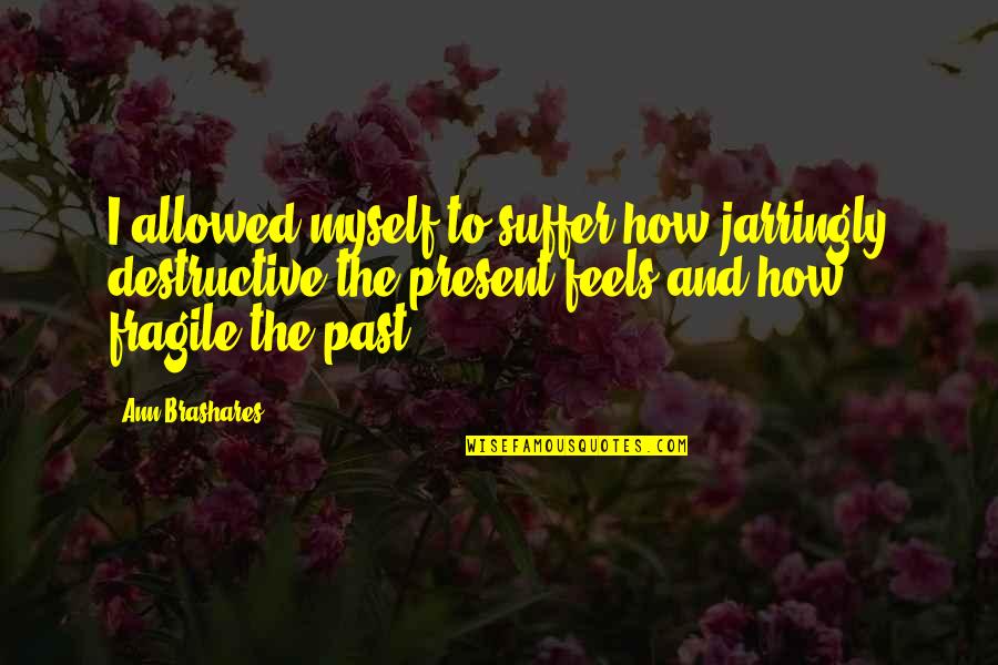 Present To Myself Quotes By Ann Brashares: I allowed myself to suffer how jarringly destructive