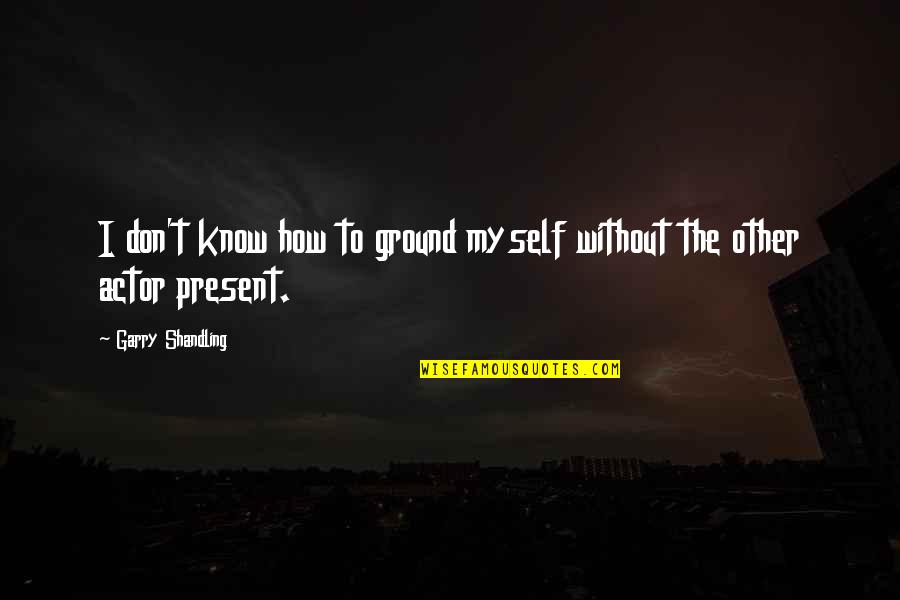 Present To Myself Quotes By Garry Shandling: I don't know how to ground myself without