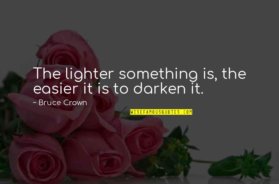 Preservadas Quotes By Bruce Crown: The lighter something is, the easier it is Preservadas Quotes By Bruce Crown: The lighter something is, the easier it is