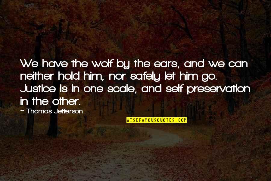 Preservation Quotes By Thomas Jefferson: We have the wolf by the ears, and