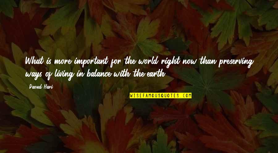 Preserving The Earth Quotes By Daoud Hari: What is more important for the world right