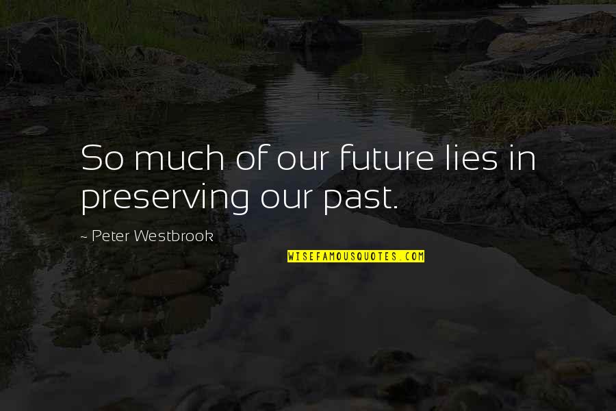 Preserving The Past Quotes By Peter Westbrook: So much of our future lies in preserving