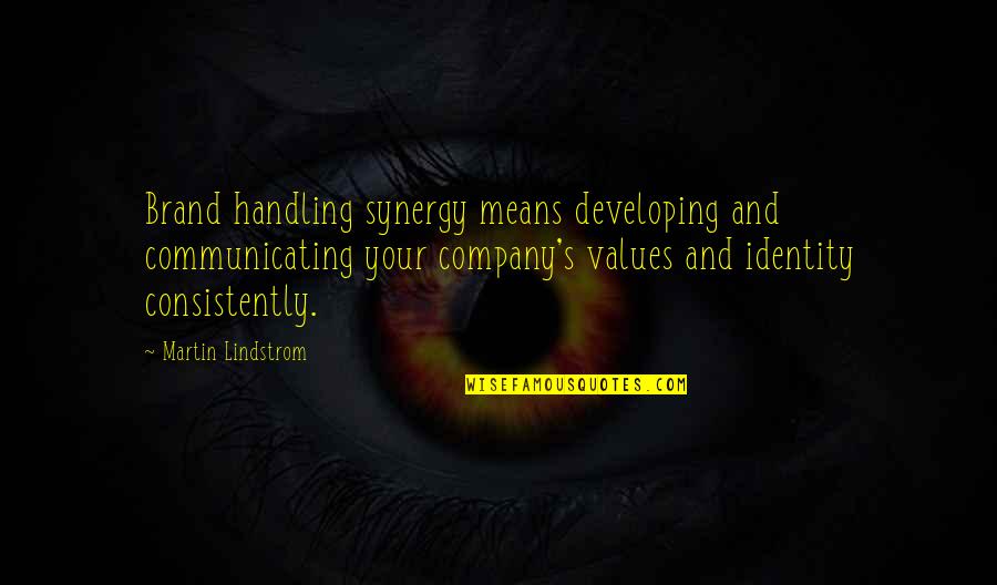 President Andrew Shepherd Quotes By Martin Lindstrom: Brand handling synergy means developing and communicating your