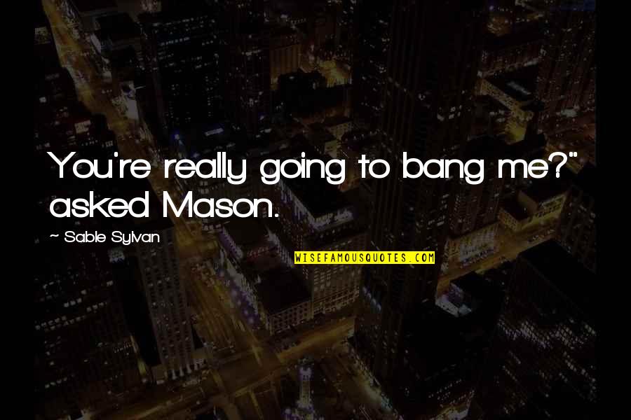 Presidential Inauguration Quotes By Sable Sylvan: You're really going to bang me?" asked Mason.