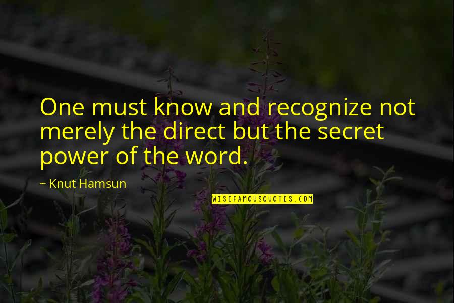 Presiliano Sanchez Quotes By Knut Hamsun: One must know and recognize not merely the
