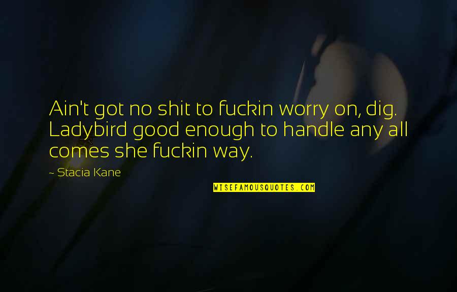 Presseth Quotes By Stacia Kane: Ain't got no shit to fuckin worry on, Presseth Quotes By Stacia Kane: Ain't got no shit to fuckin worry on,