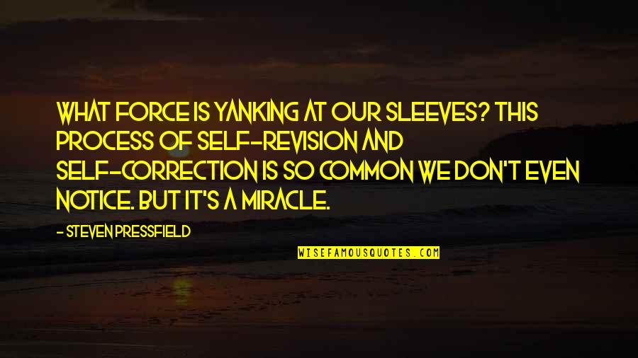 Pressfield Quotes By Steven Pressfield: What force is yanking at our sleeves? This