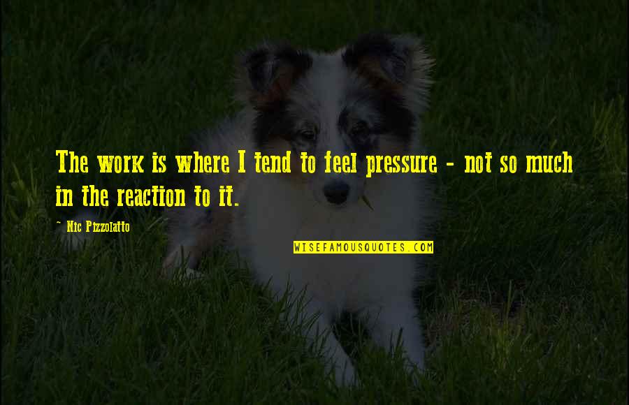 Pressure At Work Quotes By Nic Pizzolatto: The work is where I tend to feel
