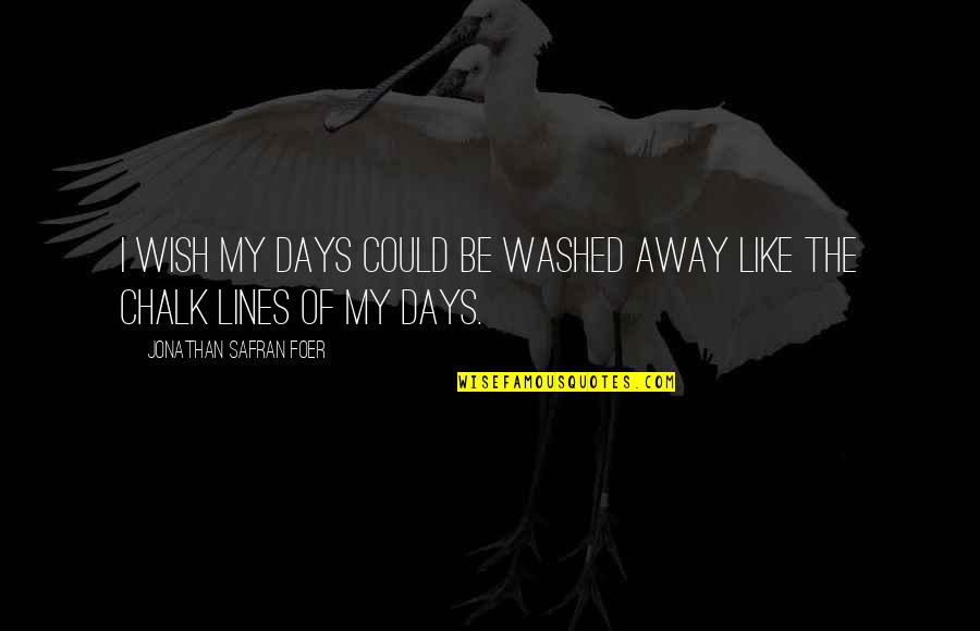 Pressures In Life Quotes By Jonathan Safran Foer: I wish my days could be washed away