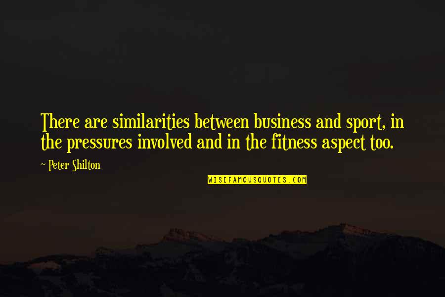 Pressures Quotes By Peter Shilton: There are similarities between business and sport, in