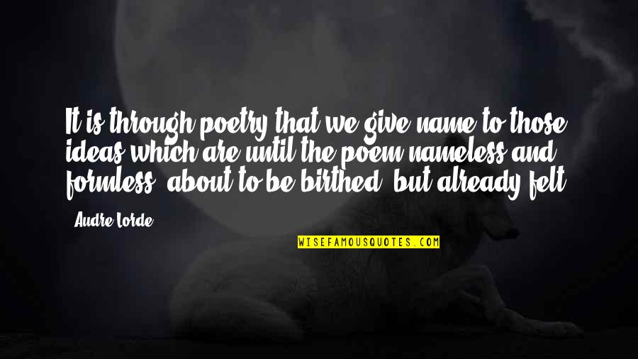 Prestan Manikins Quotes By Audre Lorde: It is through poetry that we give name Prestan Manikins Quotes By Audre Lorde: It is through poetry that we give name