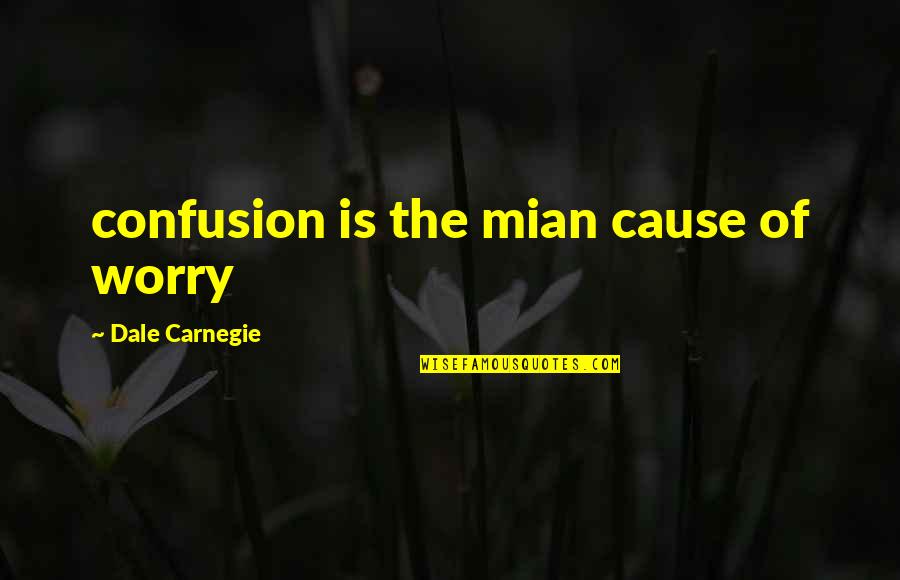 Prestia Login Quotes By Dale Carnegie: confusion is the mian cause of worry