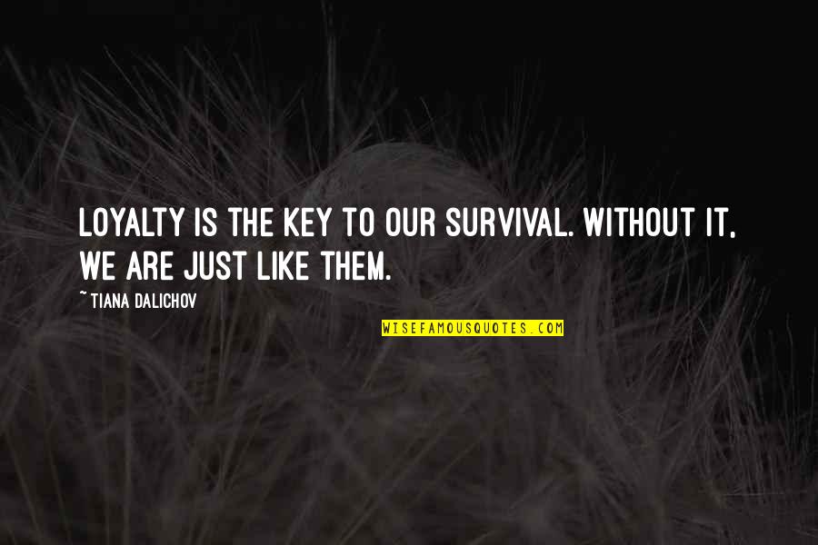 Presyong Ekwilibriyong Quotes By Tiana Dalichov: Loyalty is the key to our survival. Without