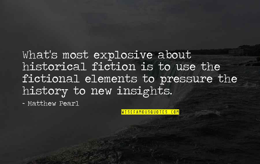 Pretending Like You Care Quotes By Matthew Pearl: What's most explosive about historical fiction is to