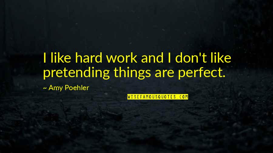 Pretending Quotes By Amy Poehler: I like hard work and I don't like