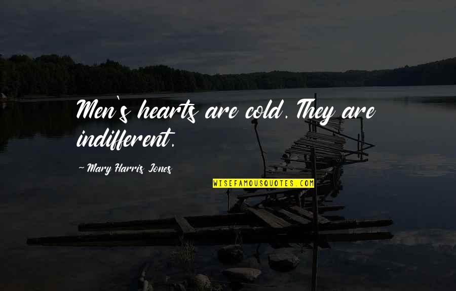 Preterite Vs Imperfect Quotes By Mary Harris Jones: Men's hearts are cold. They are indifferent.