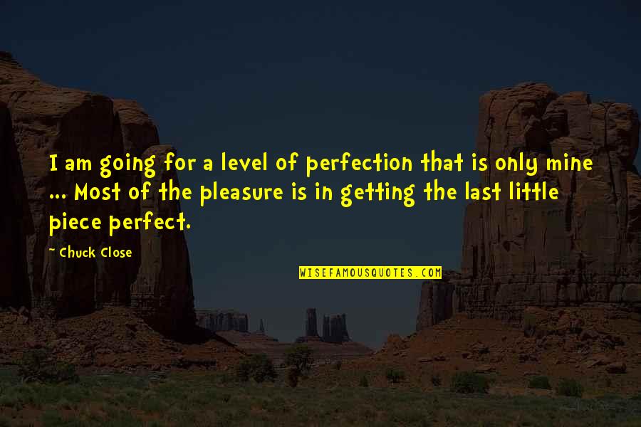 Pretexto Letra Quotes By Chuck Close: I am going for a level of perfection Pretexto Letra Quotes By Chuck Close: I am going for a level of perfection