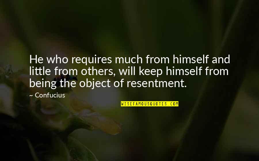 Pretre Orthodoxe Quotes By Confucius: He who requires much from himself and little