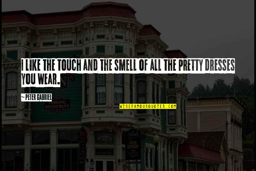 Pretty Dresses Quotes By Peter Gabriel: I like the touch and the smell of