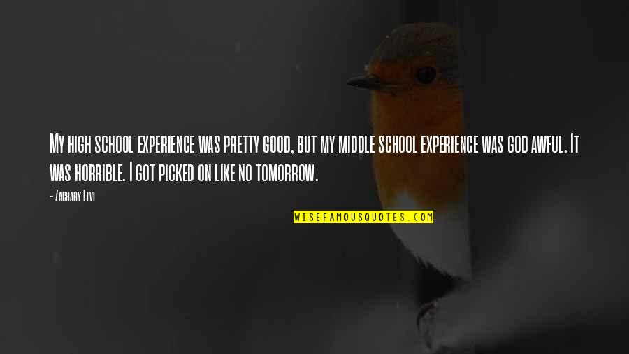 Pretty God Quotes By Zachary Levi: My high school experience was pretty good, but Pretty God Quotes By Zachary Levi: My high school experience was pretty good, but