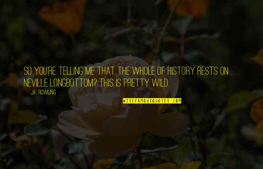 Pretty Wild Quotes By J.K. Rowling: So you're telling me that the whole of Pretty Wild Quotes By J.K. Rowling: So you're telling me that the whole of