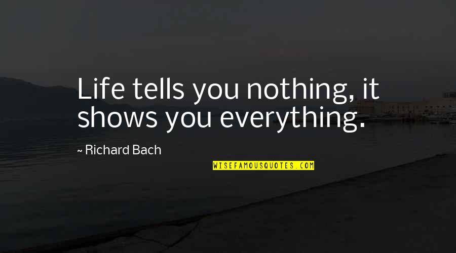 Prettying Quotes By Richard Bach: Life tells you nothing, it shows you everything.