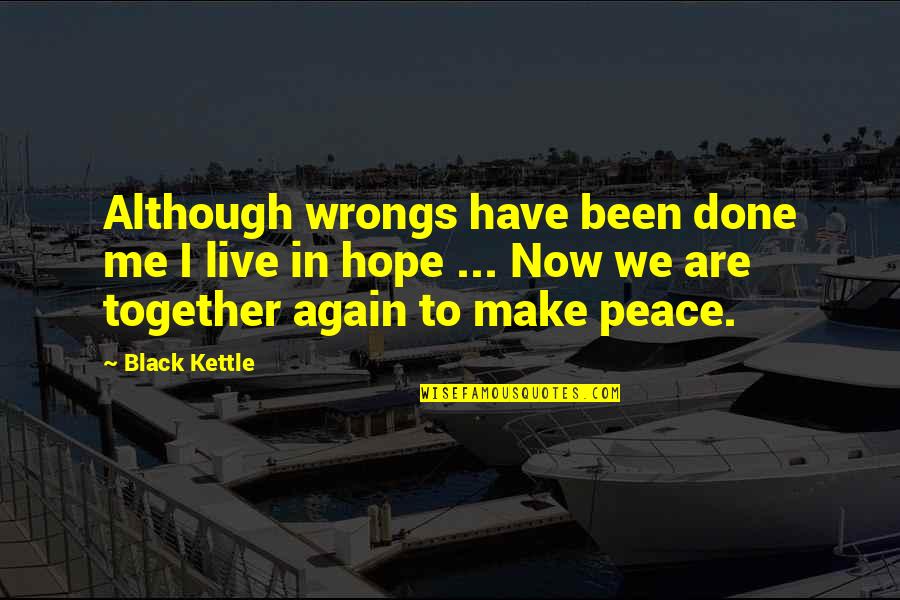 Preusser Nora Quotes By Black Kettle: Although wrongs have been done me I live