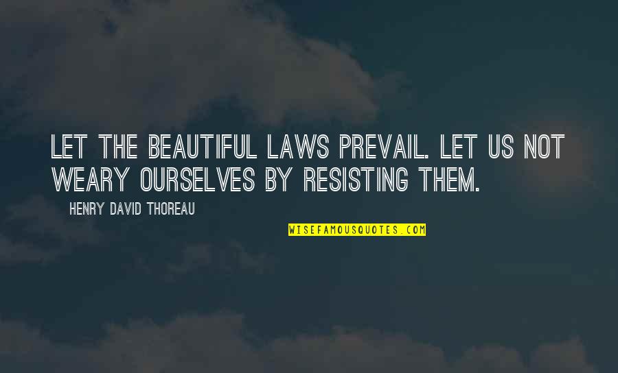 Prevail'd Quotes By Henry David Thoreau: Let the beautiful laws prevail. Let us not
